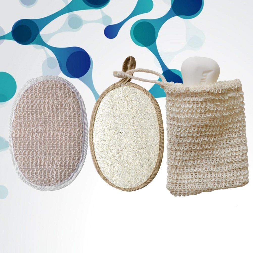  3 Pcs Natural Loofah Scrubber Looahs for Shower Exfoliating Body Bath