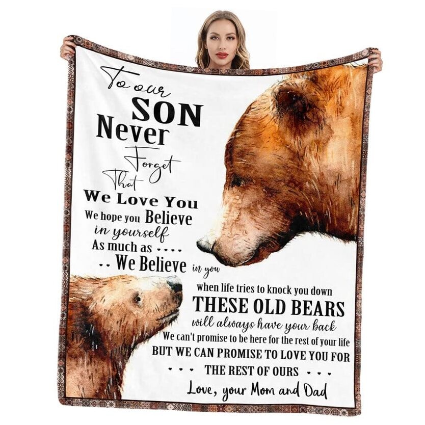 Gifts for Son from Mom and Dad Fathers Day Birthday Gifts to 60x50in To Our Son