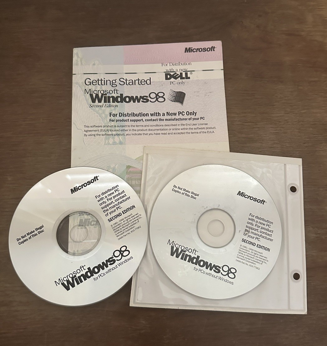 Microsoft Windows 98 Second Edition _ Full Version. *Two CDs*