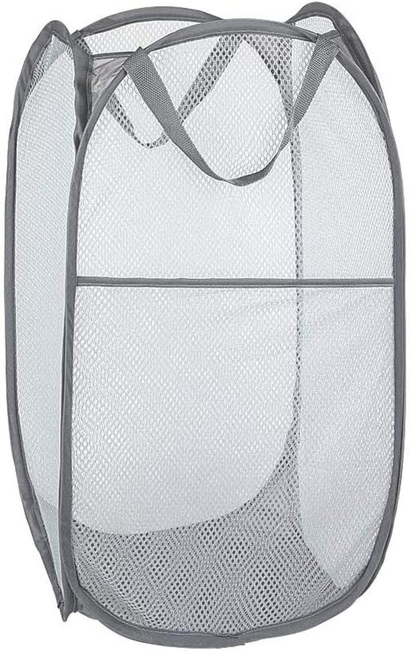 Larpur Popup Mesh Laundry Basket, Collapsible Laundry Hamper Portable Clothes Wa