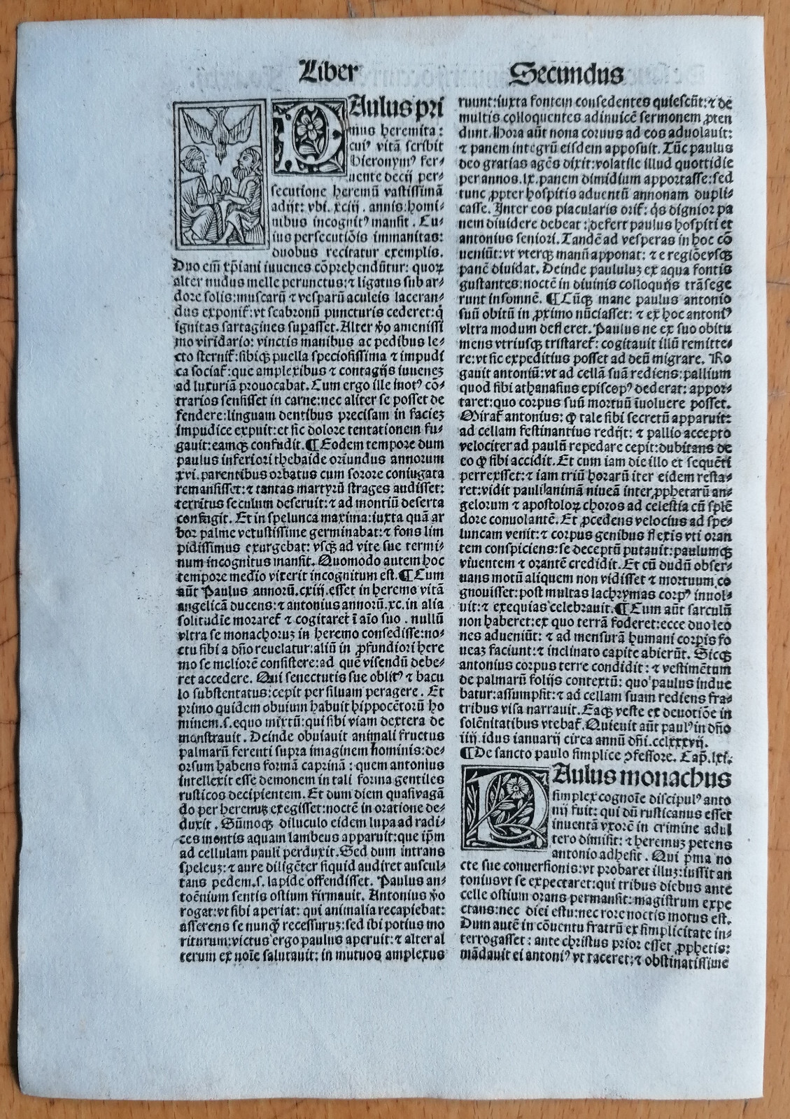 Saint Paul - Post Incunable Woodcut Leaf P. Natalibus - 1508