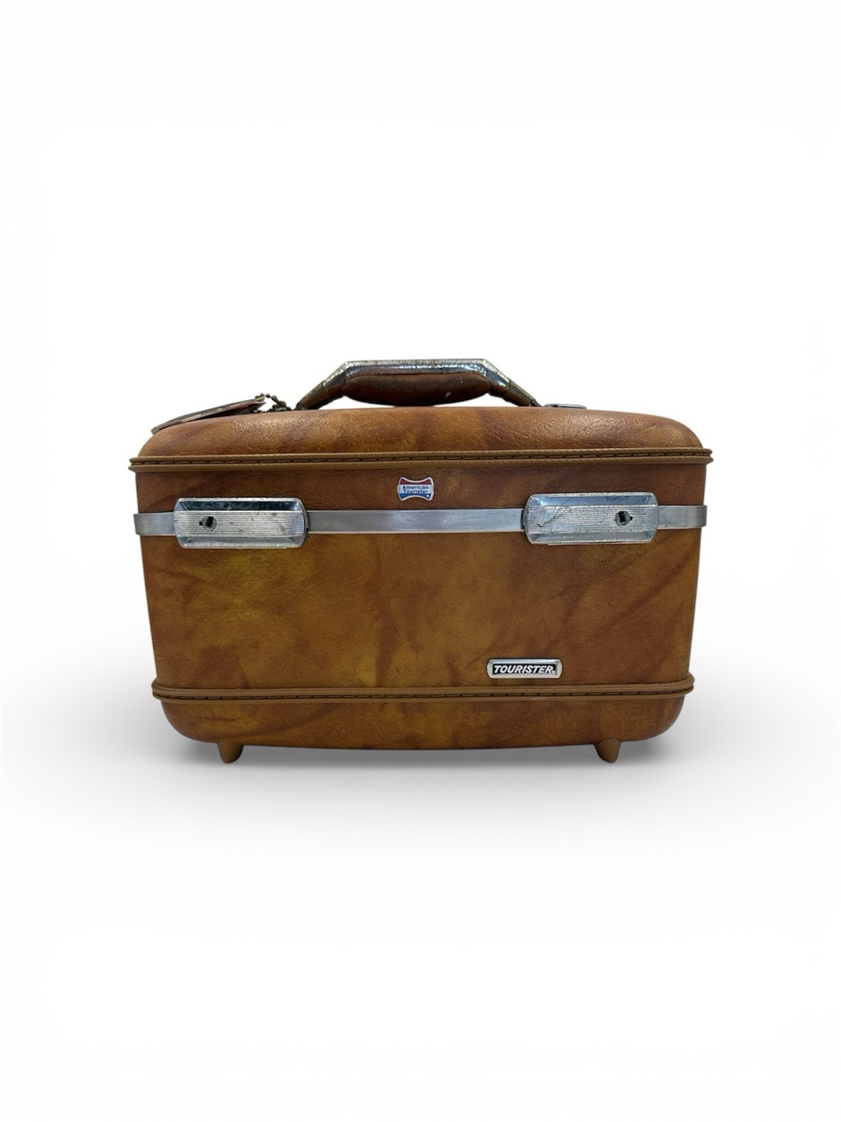 Vintage American Tourister Carry On Make Up Luggage Case Train Palomino Brown