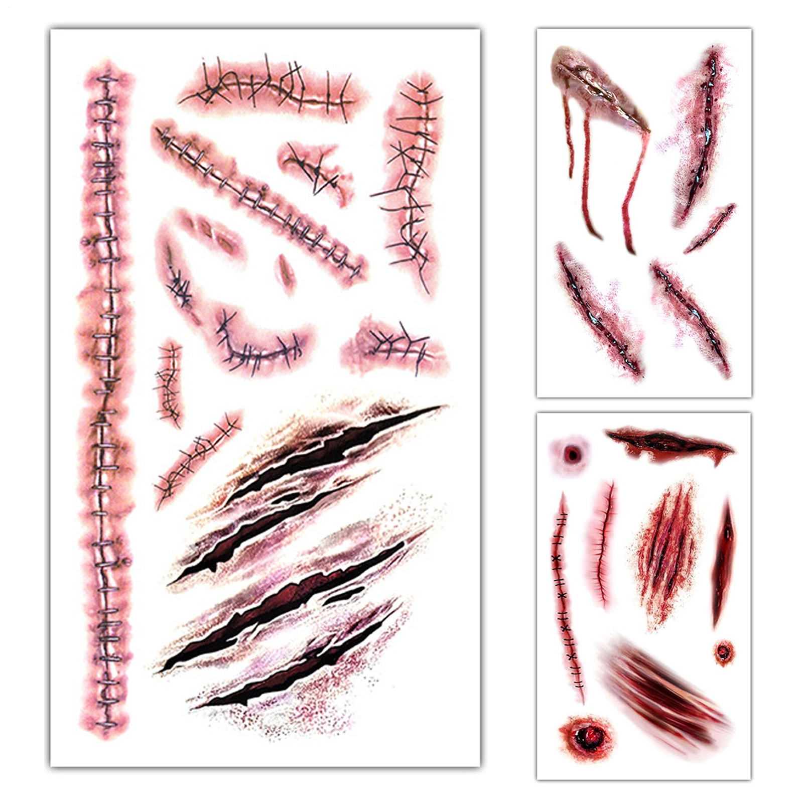 Halloween Horror Party Stickers Halloween Decals Simulation Body Makeup admired