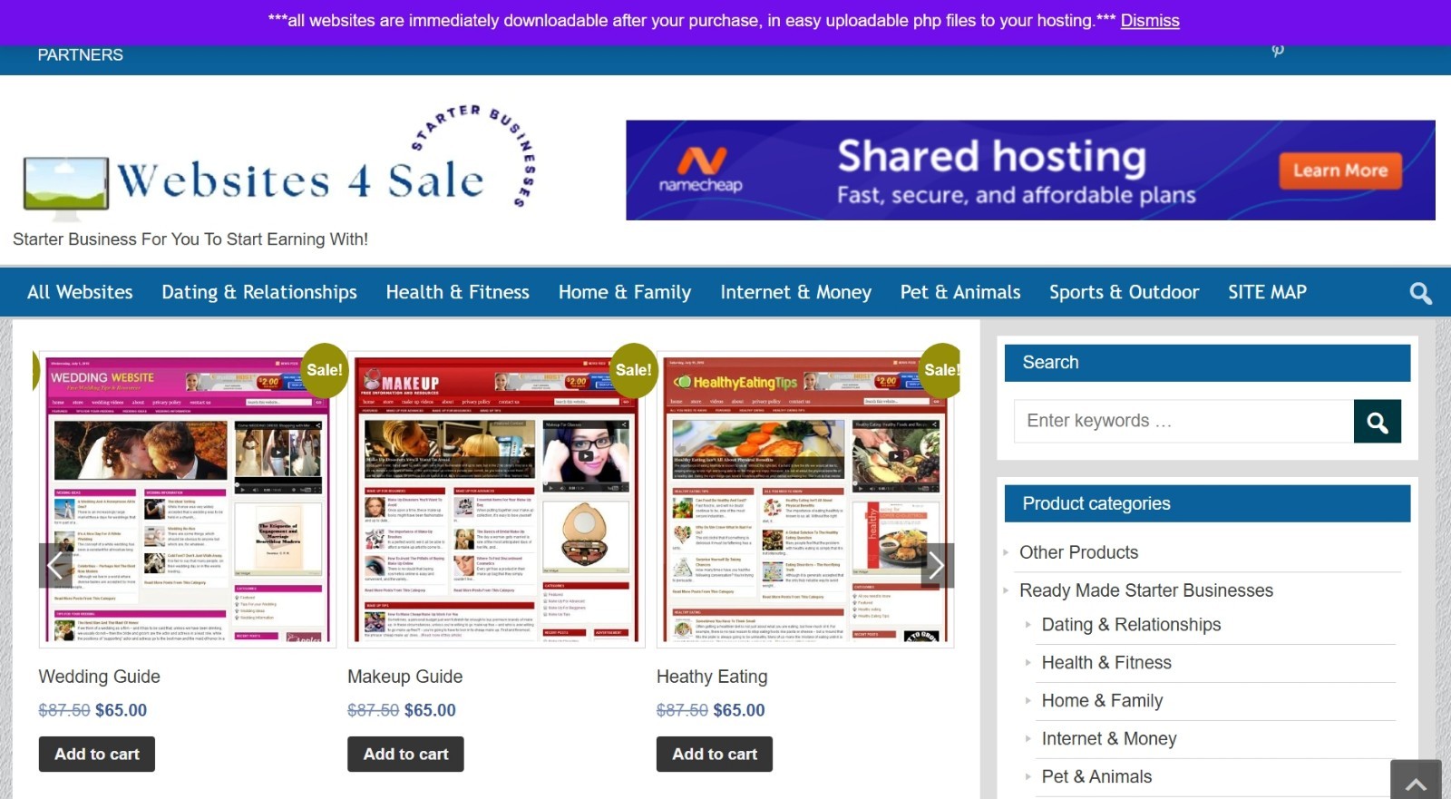 Website & Domain for sale (*Websites selling store**)