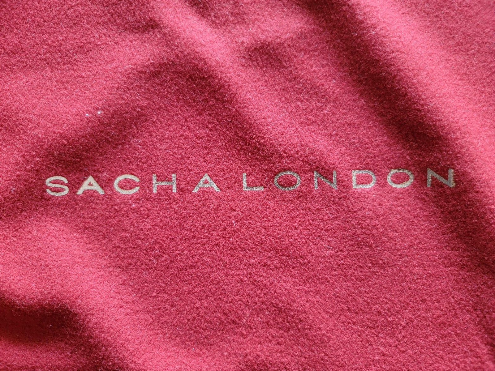 Sacha London Red Drawstring Shoe Dust Bag 9x15 Storage Pouch Travel Lot x2