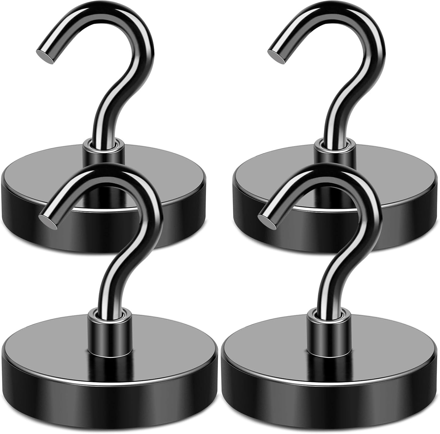 4 Pack Heavy Duty Neodymium Hooks for Fridge with 150LB Pull