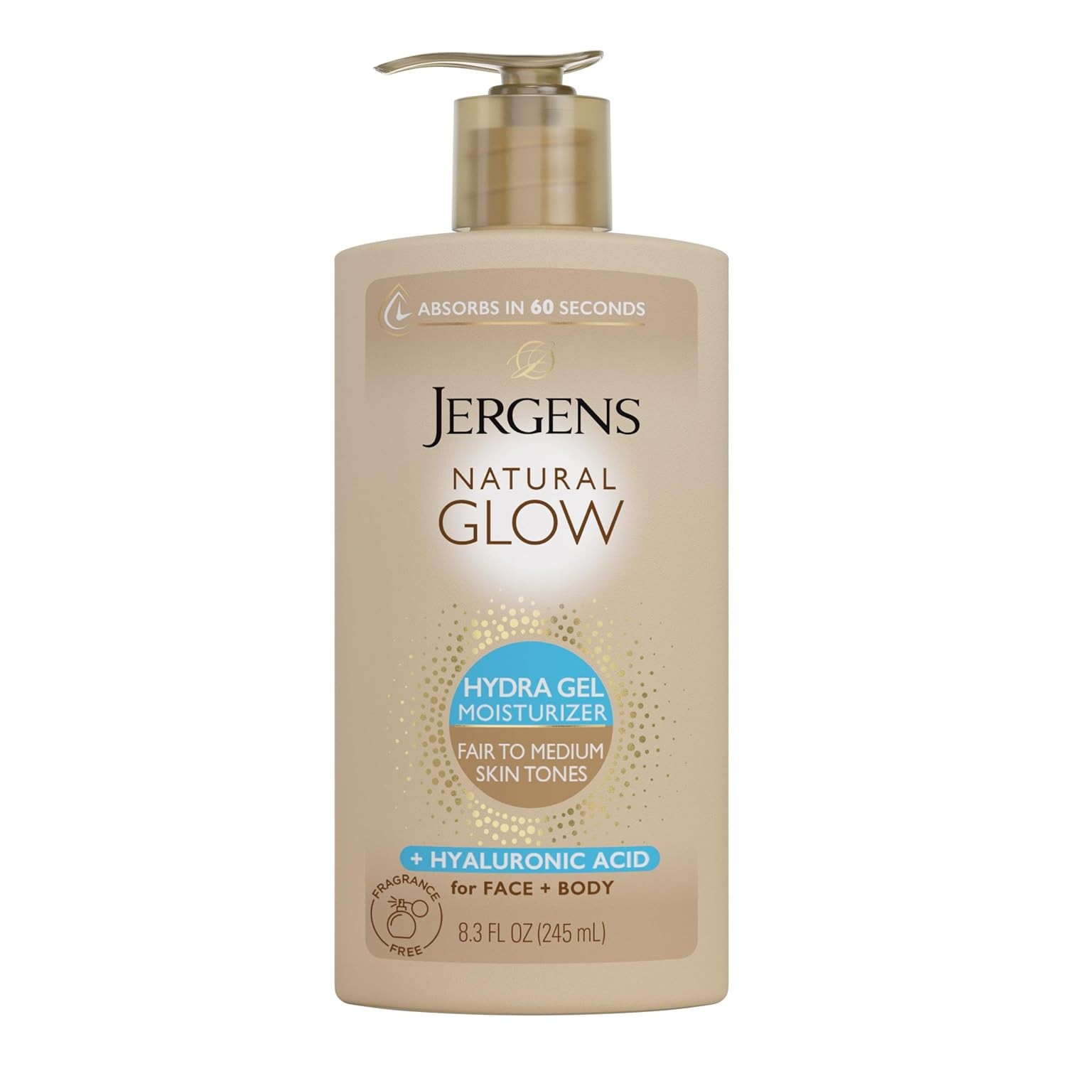 Jergens Natural Glow Sunless Tanning Lotion Fair to Medium Skin 10 fl oz