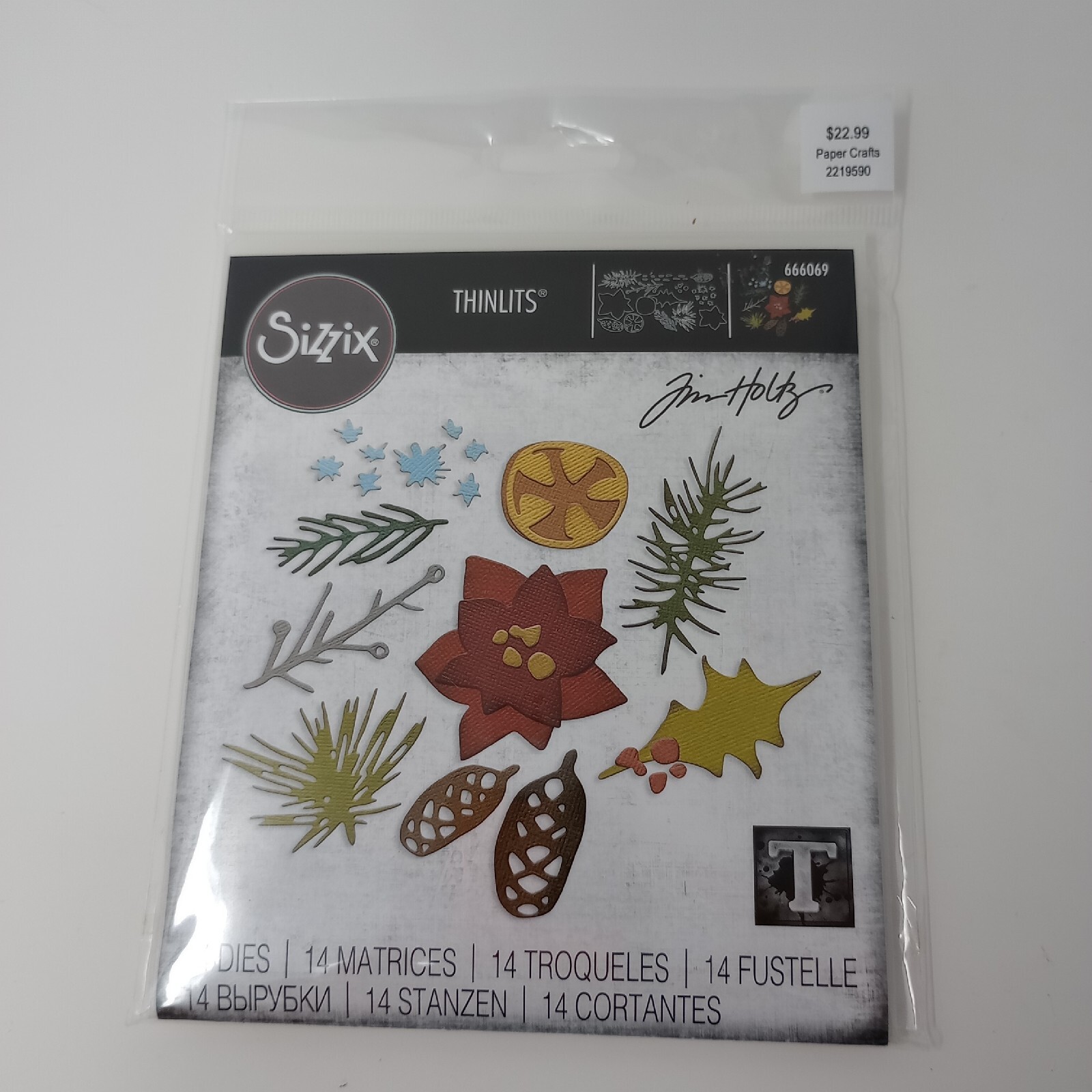 Tim Holtz Sizzix Thinlits #666069 Metal Dies Pack of 14 Modern Festive Fall