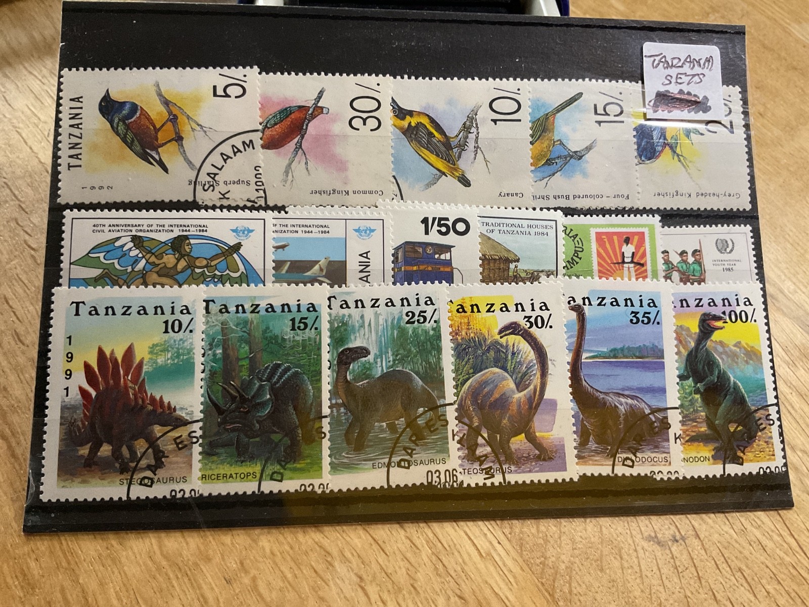 Tanzania birds & dinosaurs mounted mint or used stamps   B3160