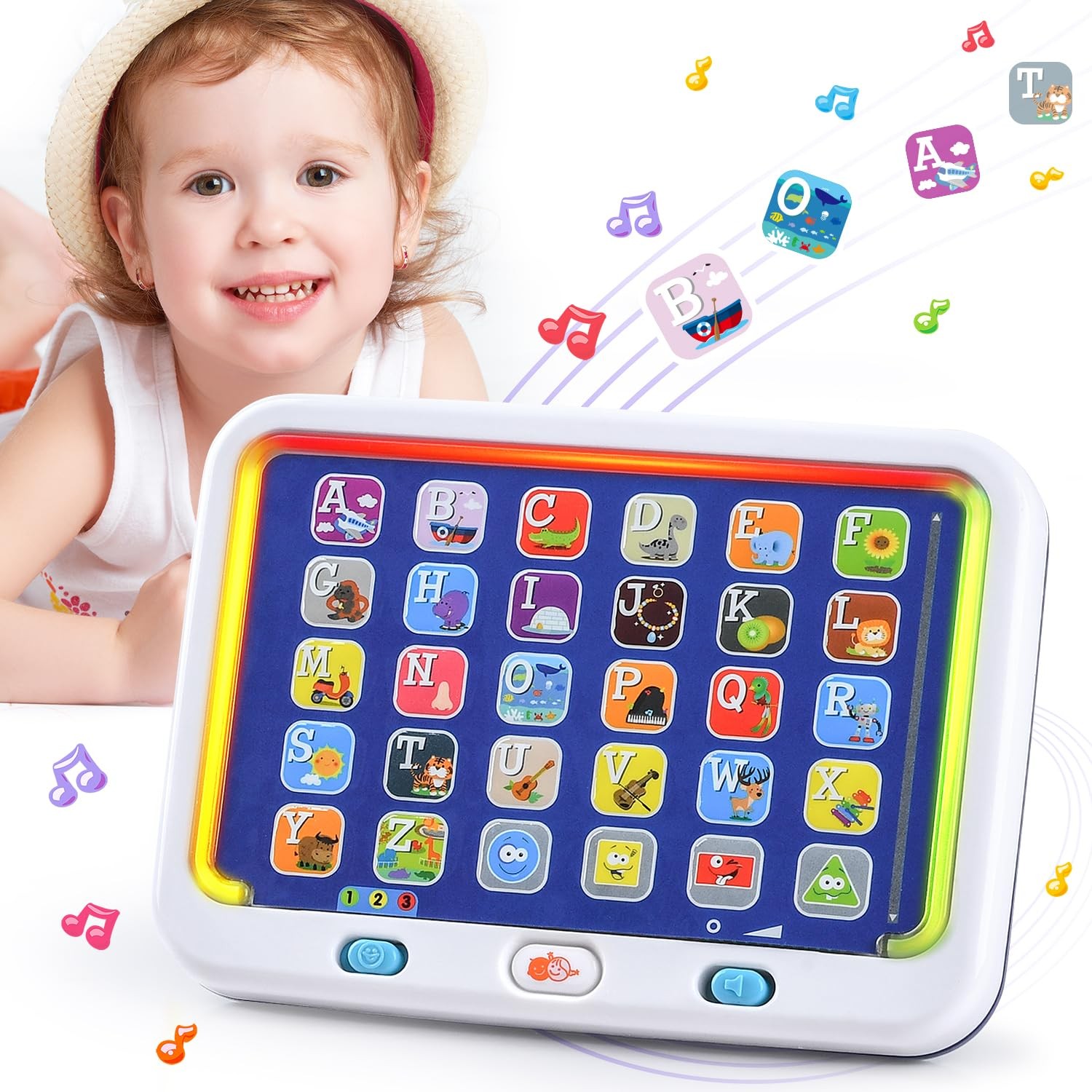 PLAY Spanish & English Learning Tablet for Toddlers 1-3, Kids Bilingual Small 