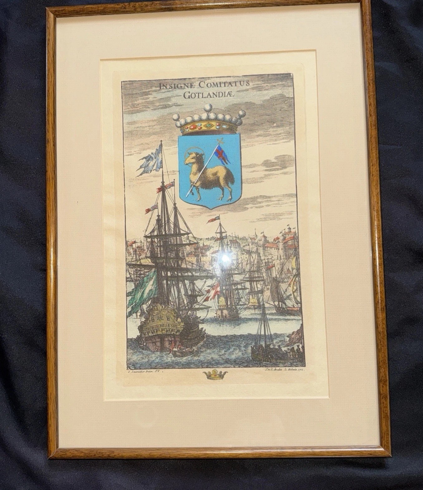 Antique Copperplate Engraving 1705 Hand Color 1705 Sweden