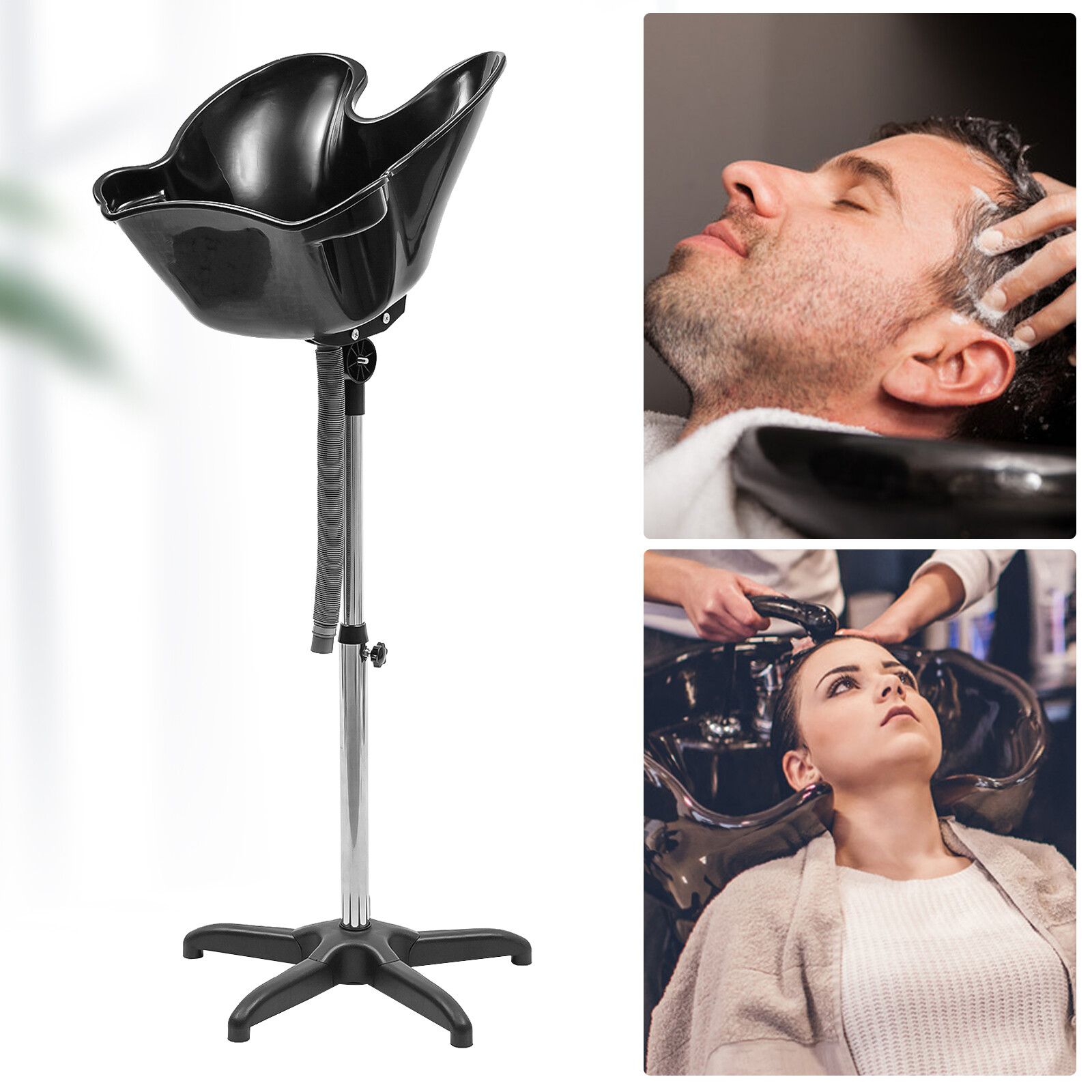 Portable Hair Washing Sink Height Adjustable Salon Deep Shampoo Basin Sink New