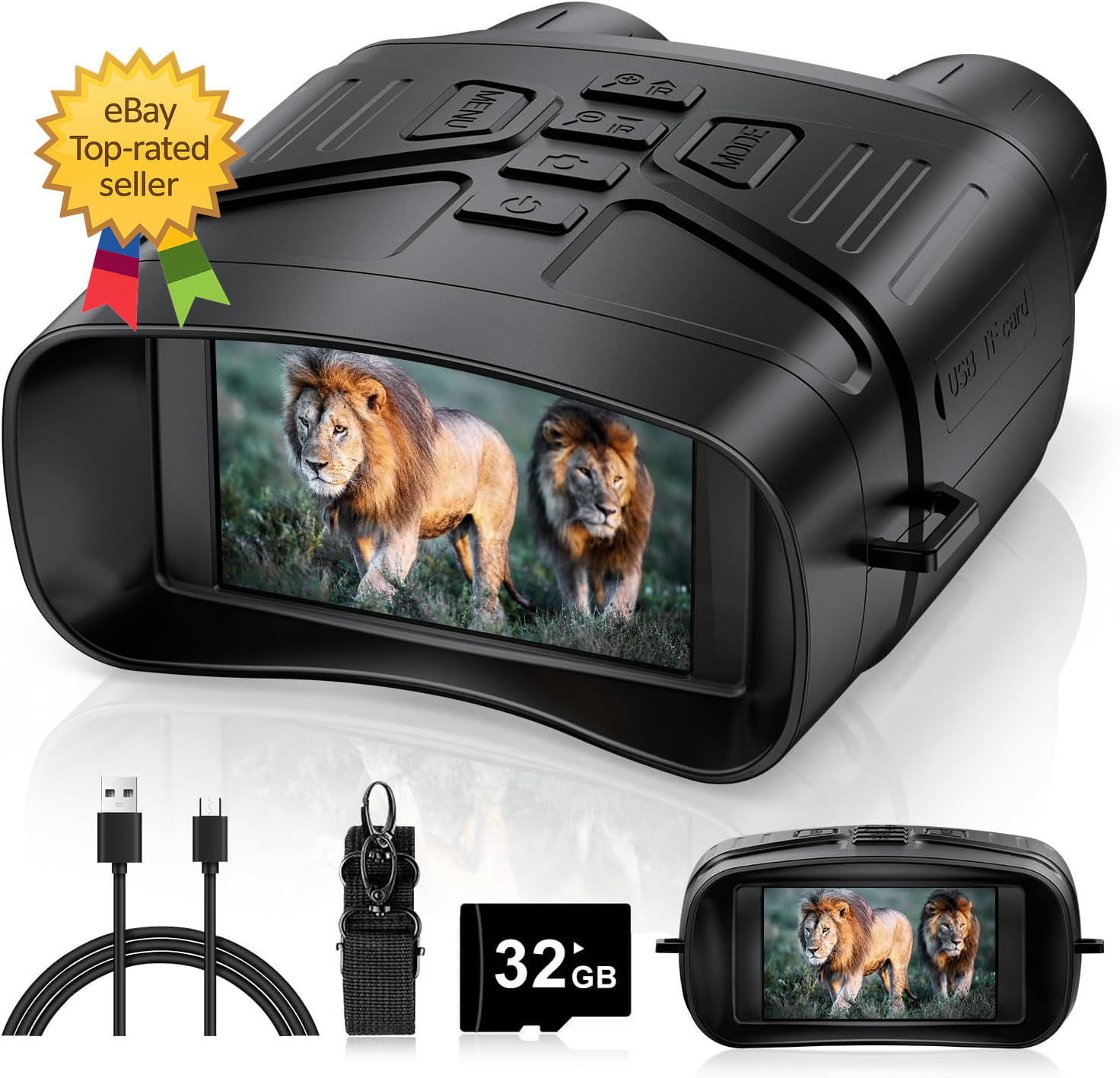 Night Vision Goggles 4K Night Vision Binoculars for Adults with 5000Mah Battery 