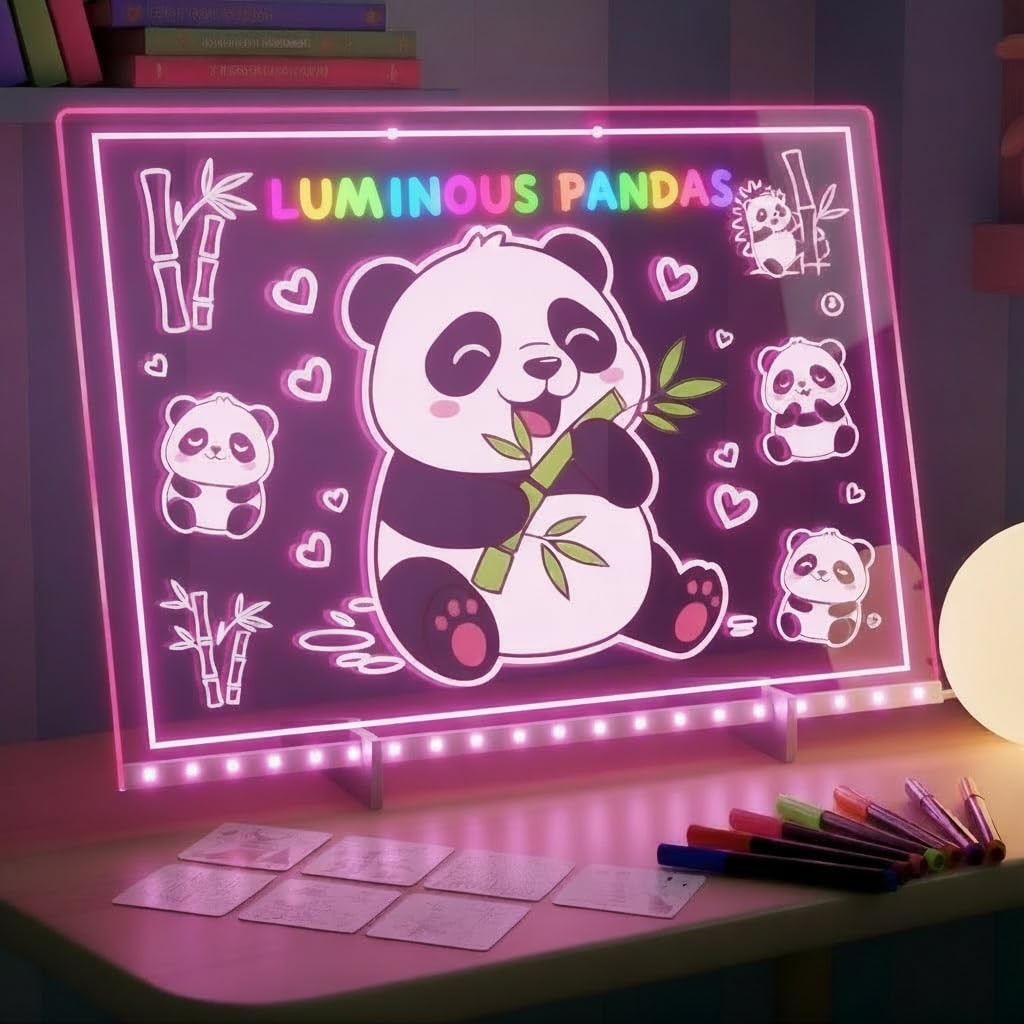 LED Drawing Board for Kids, 17" Light Up Doodle Board, 14"W x 10"H, Clear 