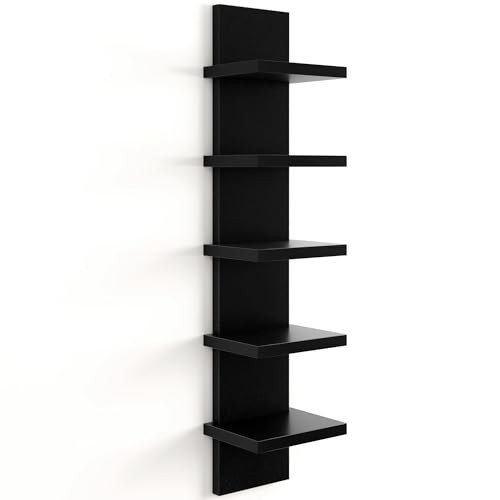  5 Tier Wall Shelf Unit, Decorative 5 Tier - Standard - 1P | 31"Height Black