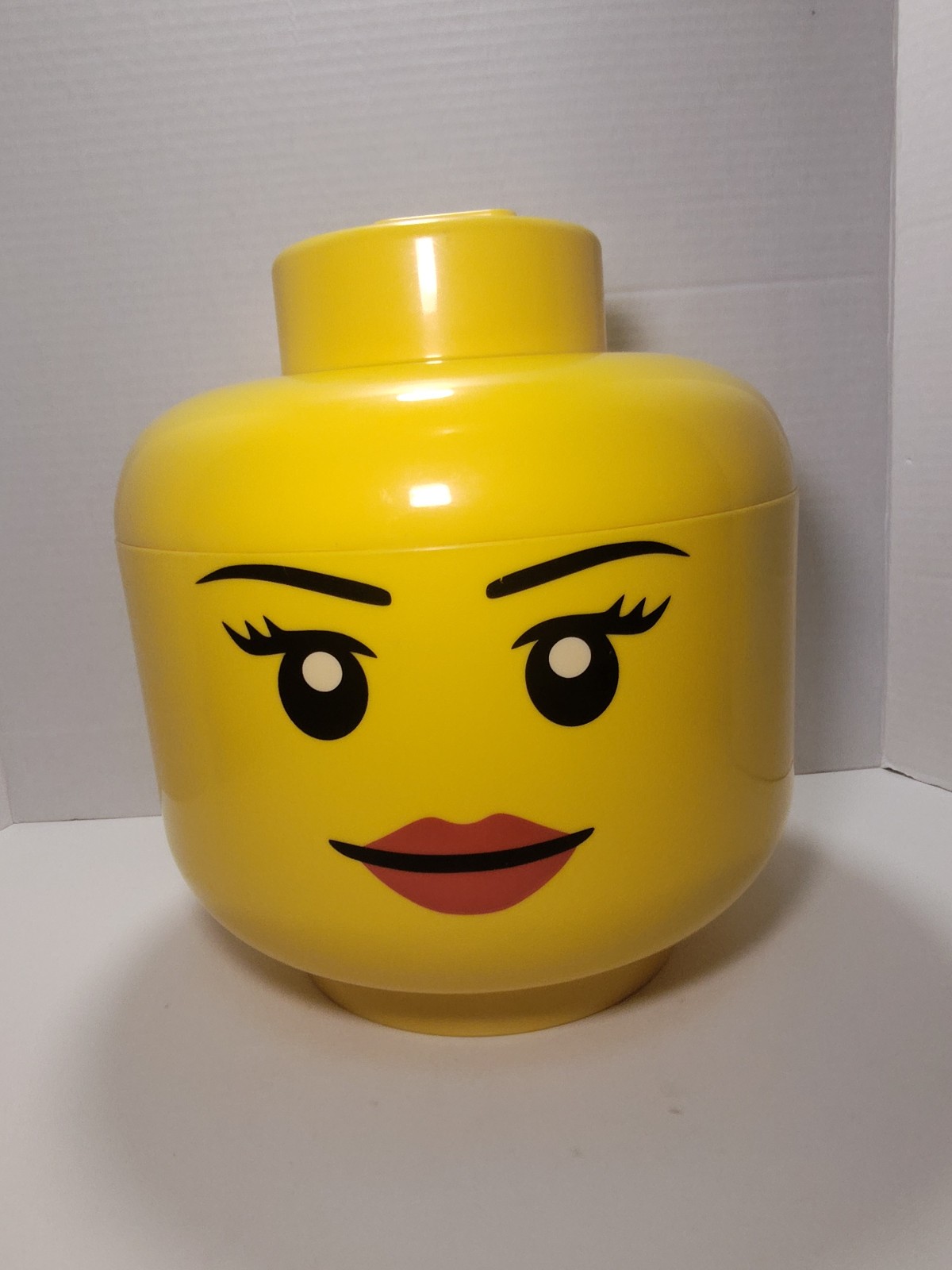 LEGO XL Female Minifigure Head Storage Container Retired Large Yellow - RETIRED