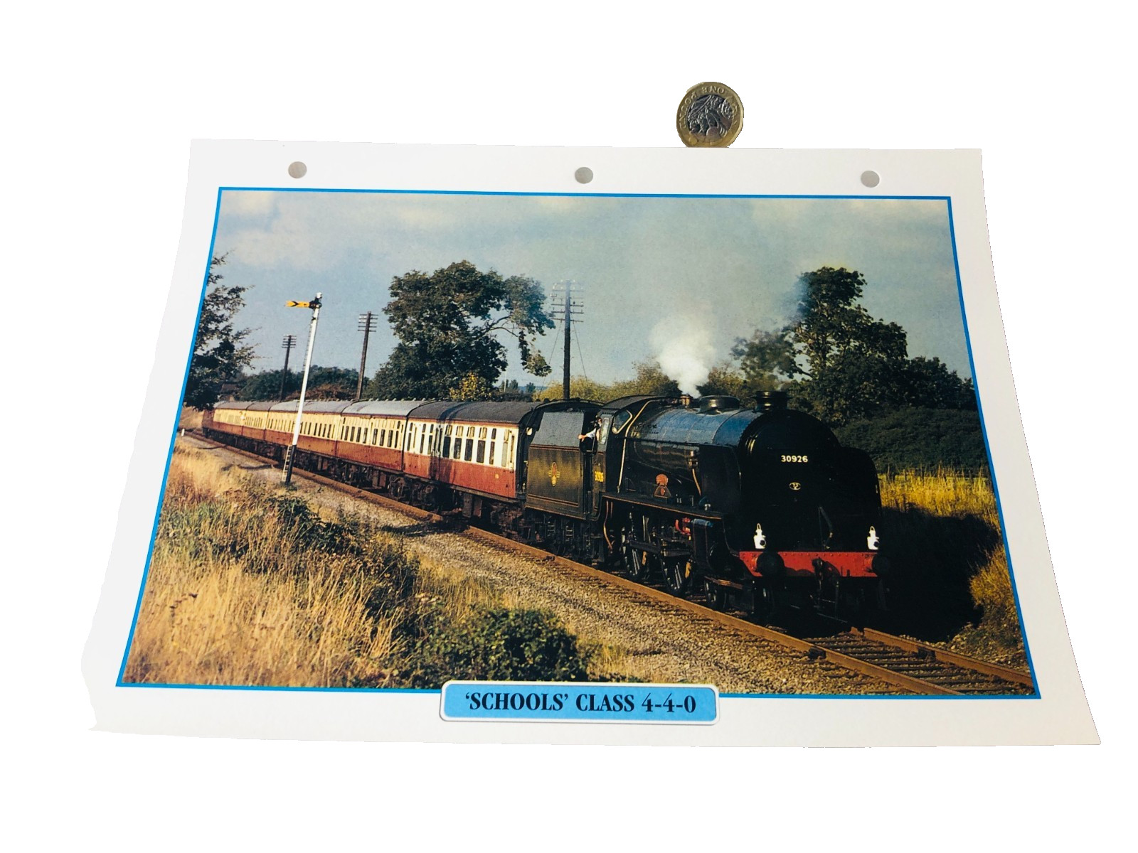 Train Railway Schools Class 4-4-0 Picture Information Paper Vintage ra