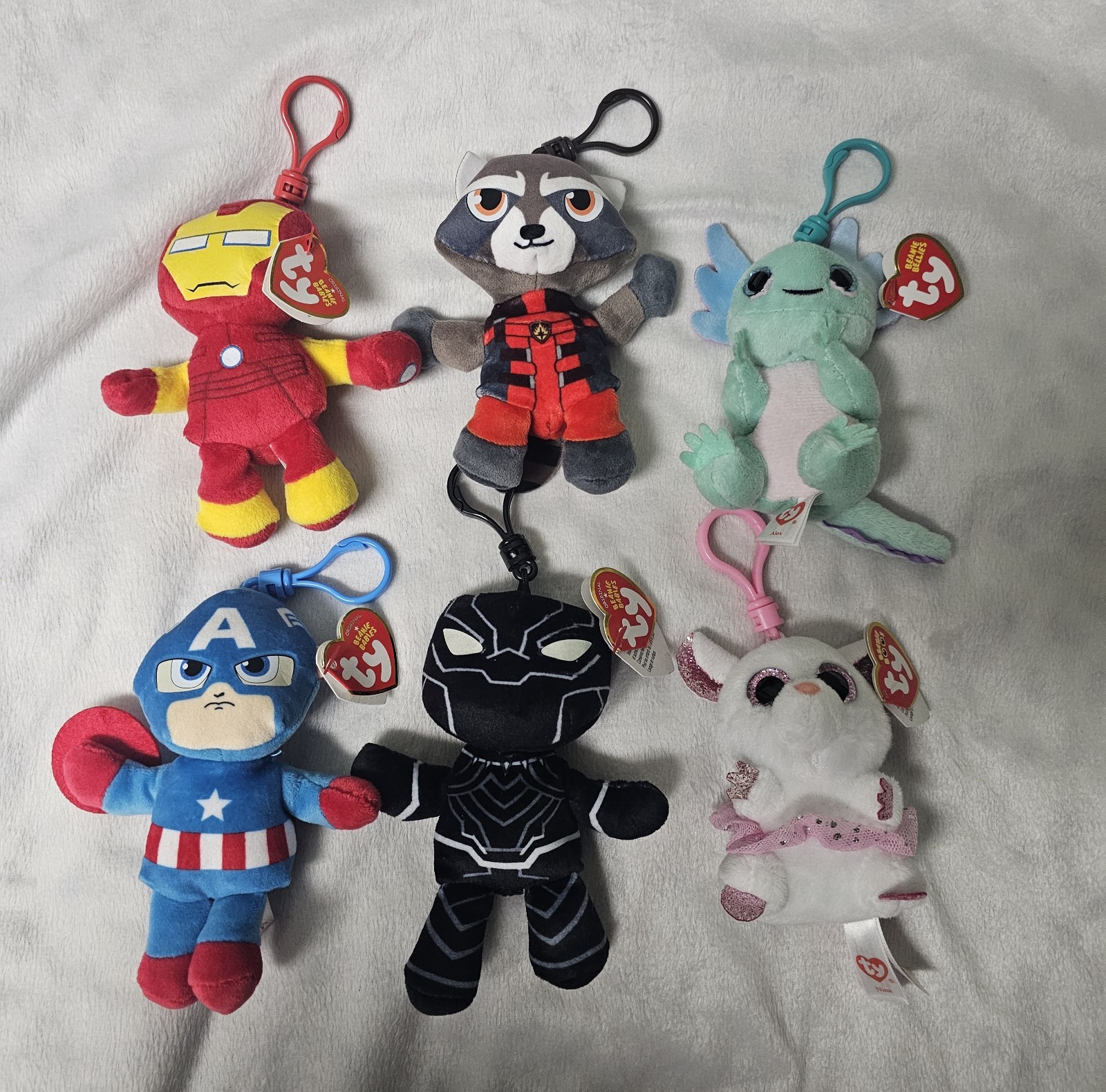 Beanie Babies Clips Lot of 6