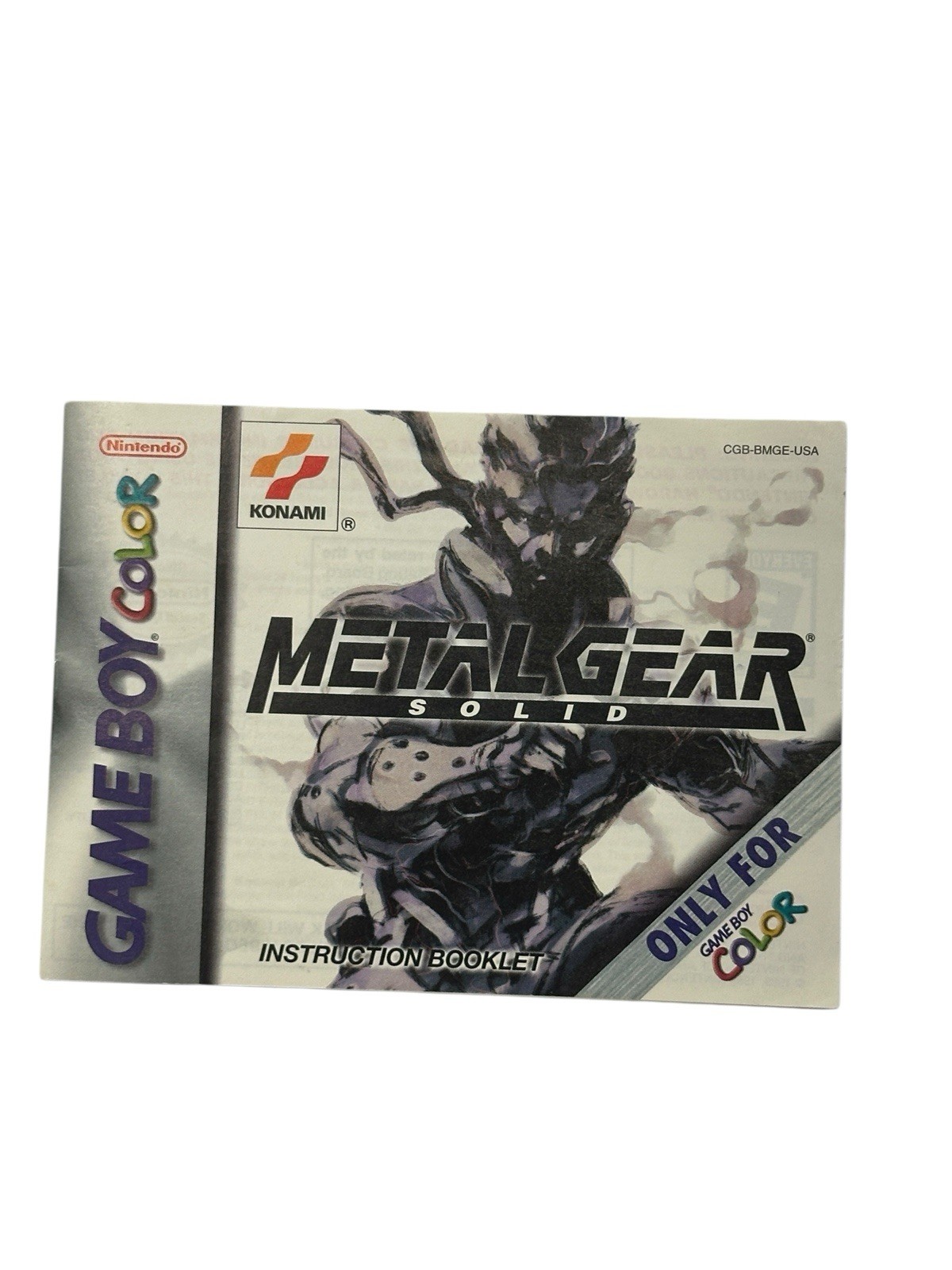 Metal Gear Solid Nintendo Game Boy Color GBC Instruction | Manual Booklet ONLY