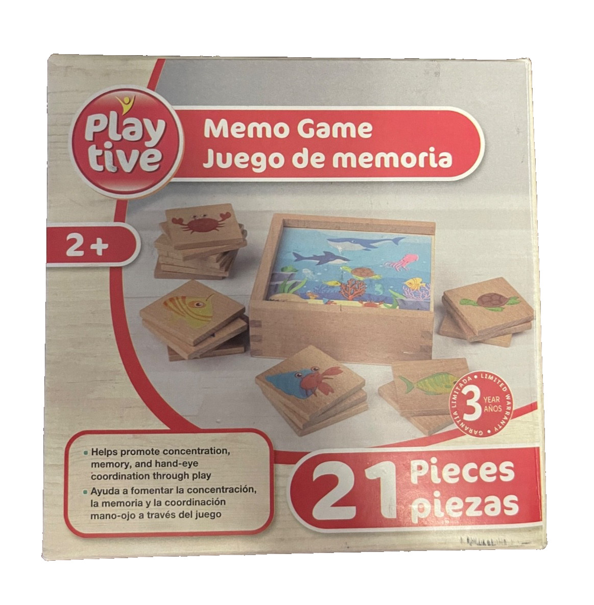 Play tive Memo Game-21 Pieces-Promotes Concentration, Memory, and Coordination