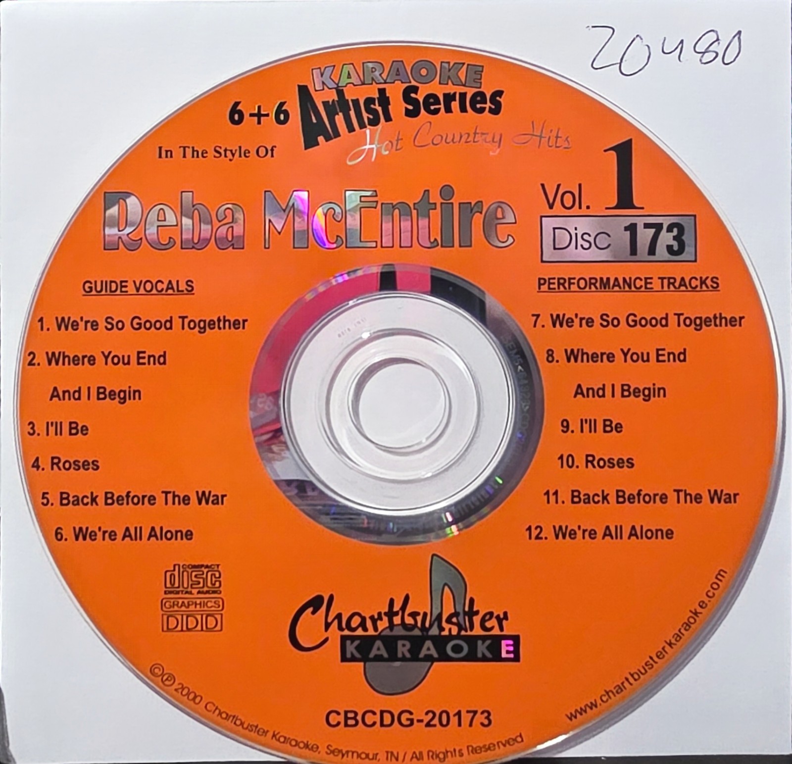 20480 REBA MCENTIRE       CHARTBUSTER  KARAOKE CDG  LOT LONG DRIVE