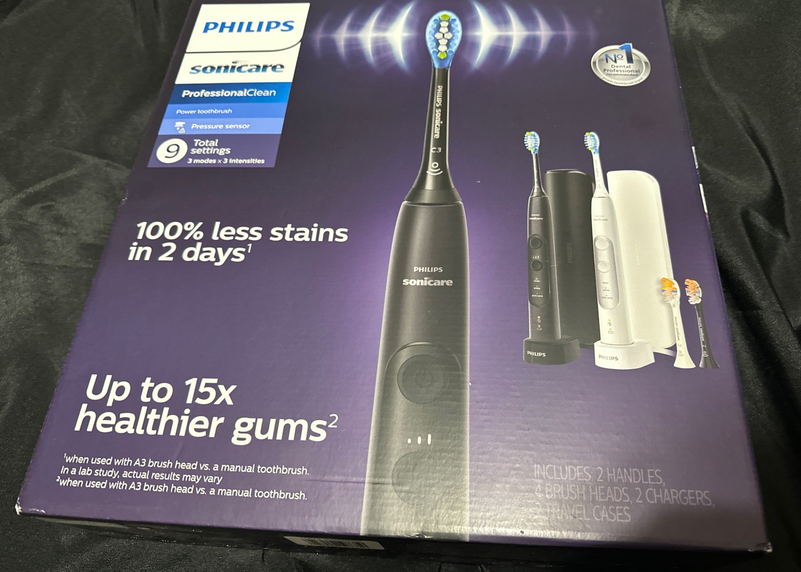 Philips Sonicare ProfessionalClean Electric Toothbrush HX7513/70 Black White