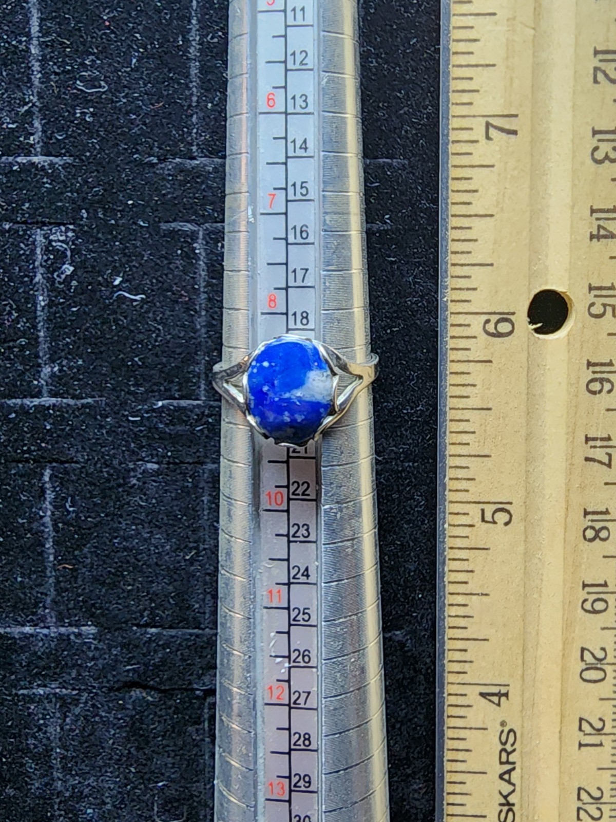 Vintage Sterling Silver Ring Lapis Lazuli Size 9 Marked/Tested+