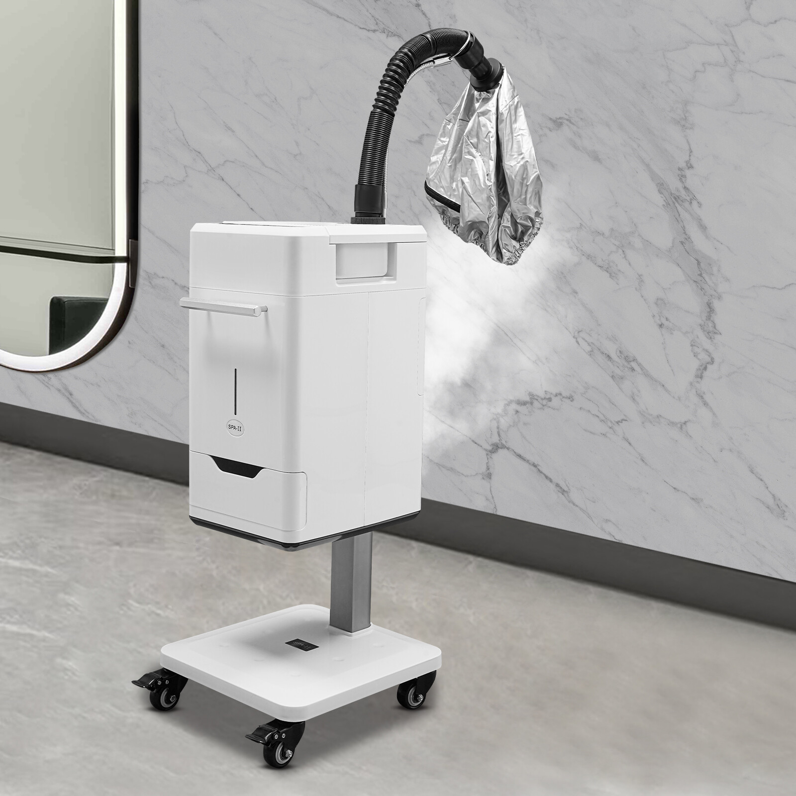 Nano Hair Steamer Anion Hair Color Processor Machine Hair Steamer 1400ml W/2Caps