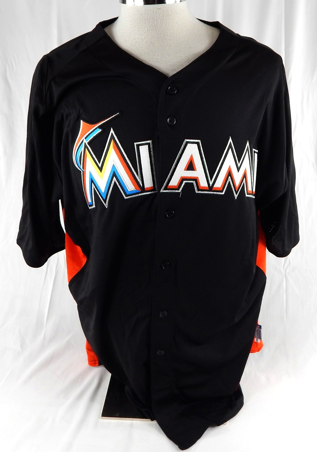 2014-16 Miami Marlins #47 Game Issued Black Jersey ST BP 50 996