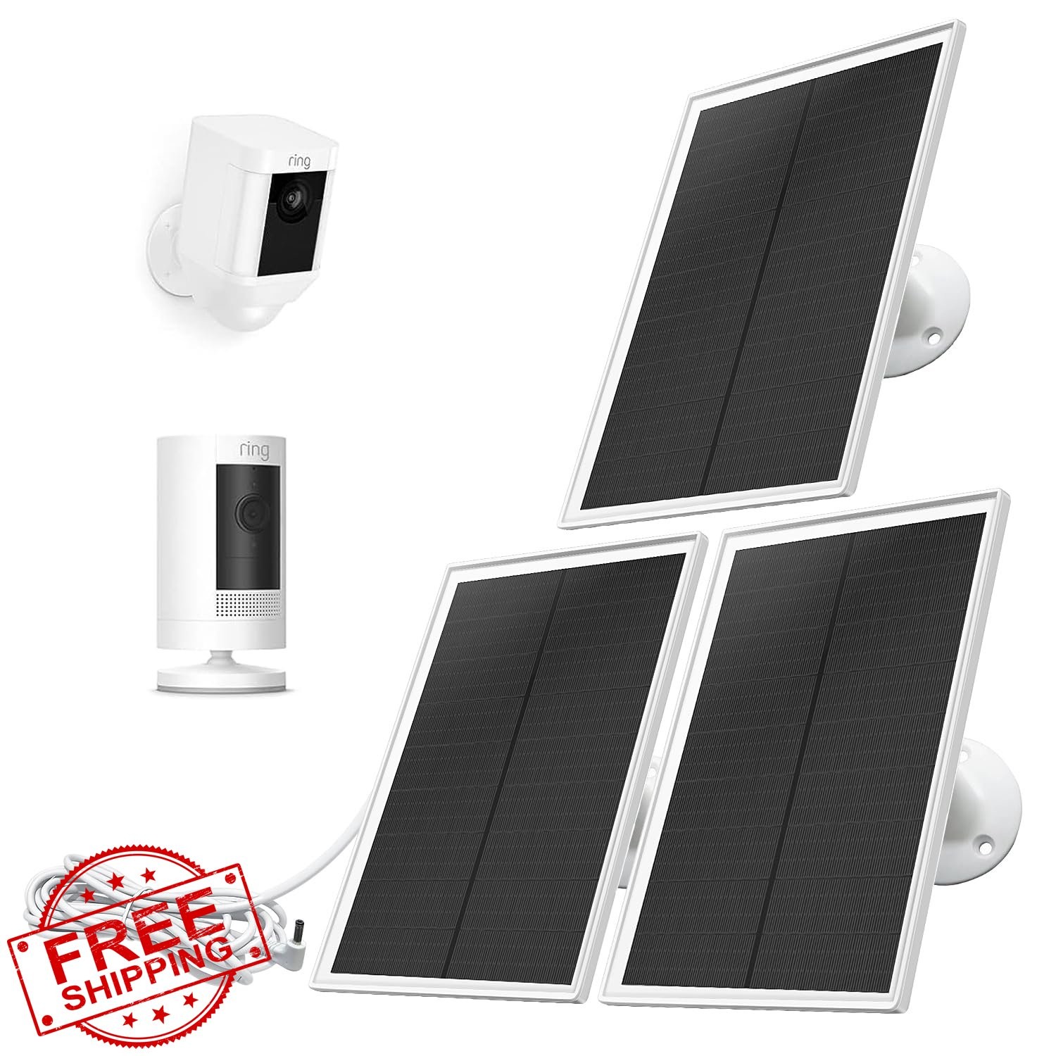 Solar Panel Charger for Ring Camera, Compatible with Ri ng Stick Up Cam Batte...