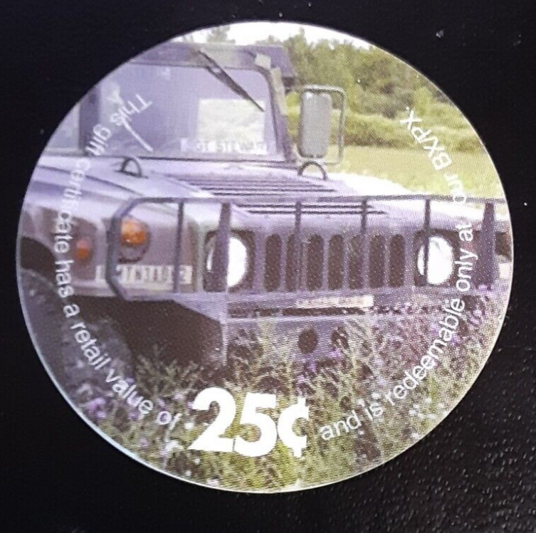 2nd  Print  2M25  25 cents AAFES  Pogs from 2003 printing E.F. Condit.