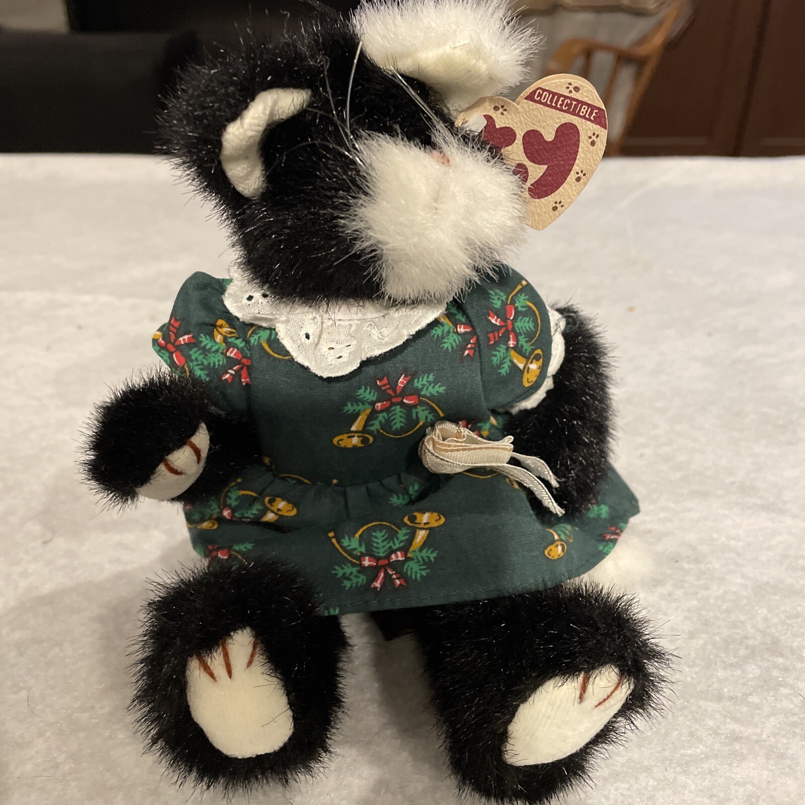 Ty Attic Treasures 1993 Purrcy Cat Christmas Dress New Tags Moveable Parts C18
