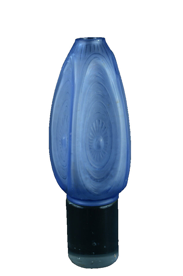 Beautiful Vase Sabino All Honeycomb Glass Blue kappa 1930 Art Deco Glass Lalique