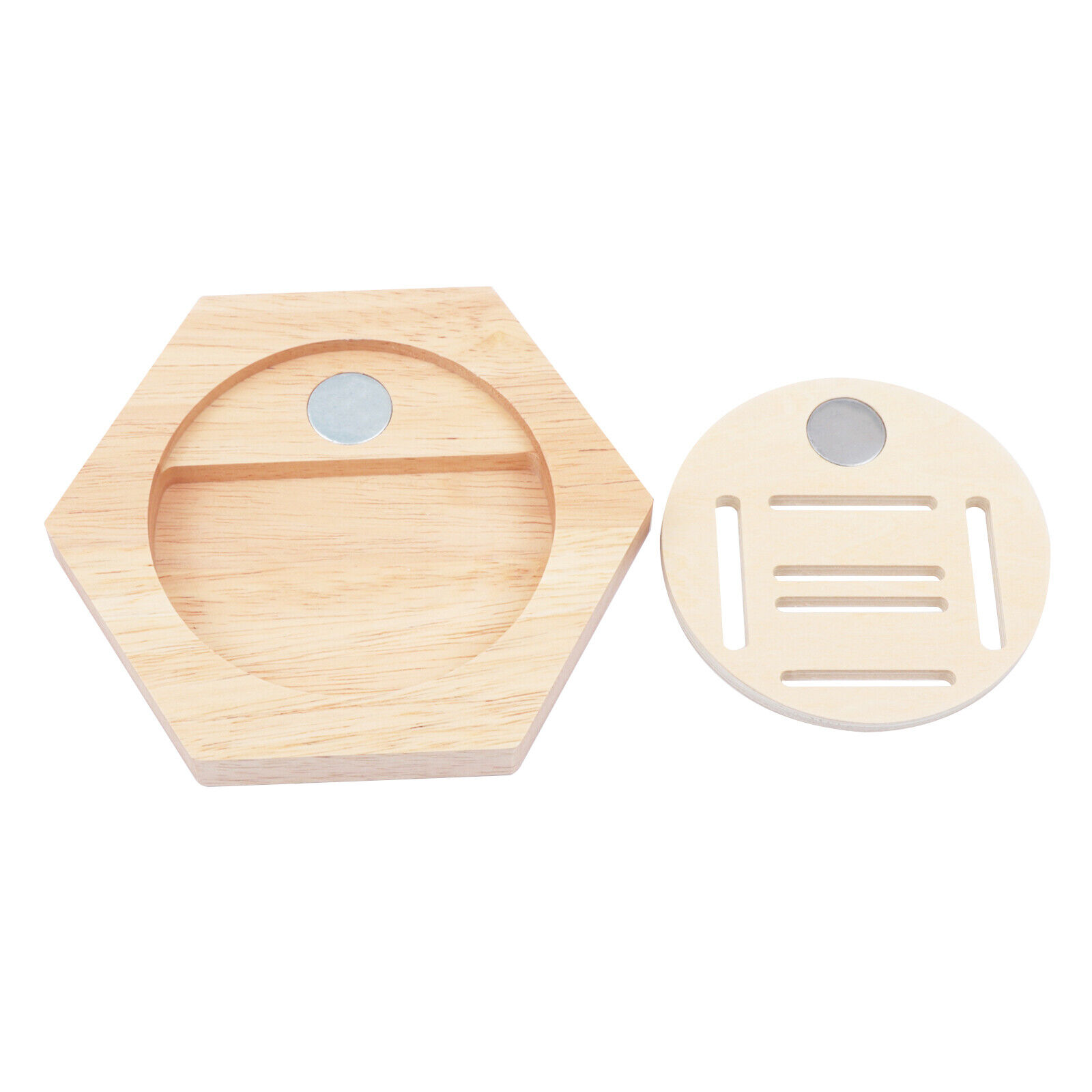 Hexagon Wooden Medal Display Stands - Set of 6 Durable Holder Racks