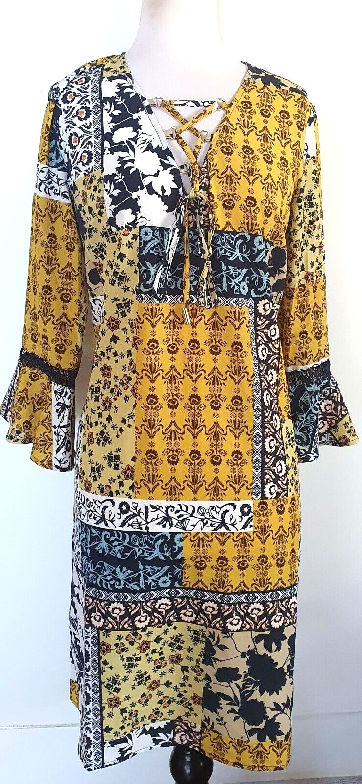 EMERGE Womens Yellow Floral Dress Size 12