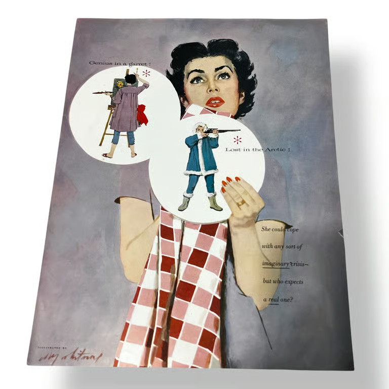 1954 Vintage Magazine Illustration Mrs Lorillard in Ladies Home Journal J