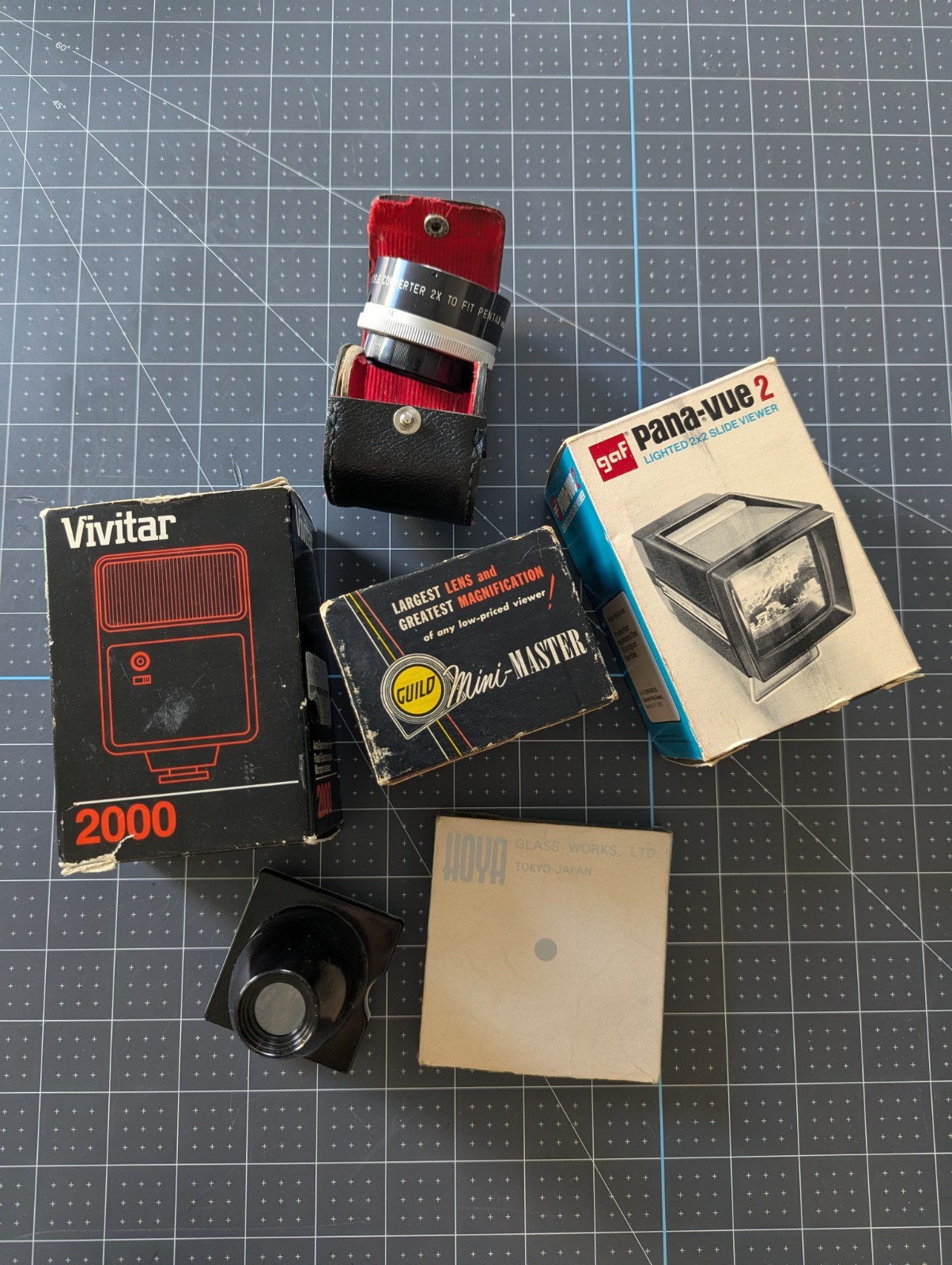 Vintage Camera Photography Accessories: Slide Viewer, Electronic Flash & More