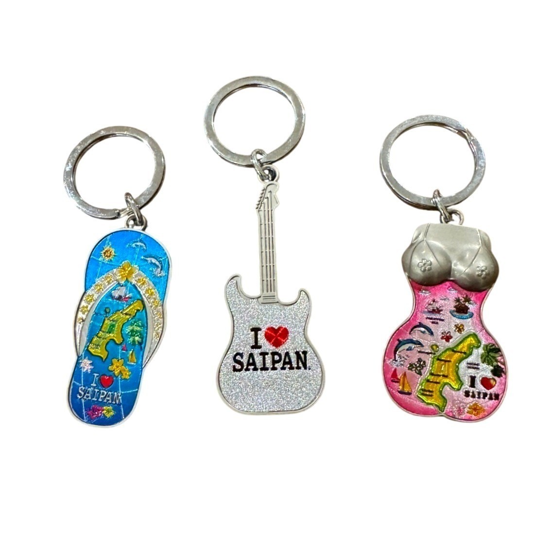 Saipan Island Souvenir Keychain Set of 3 ABC Stores Pacific Travel USA