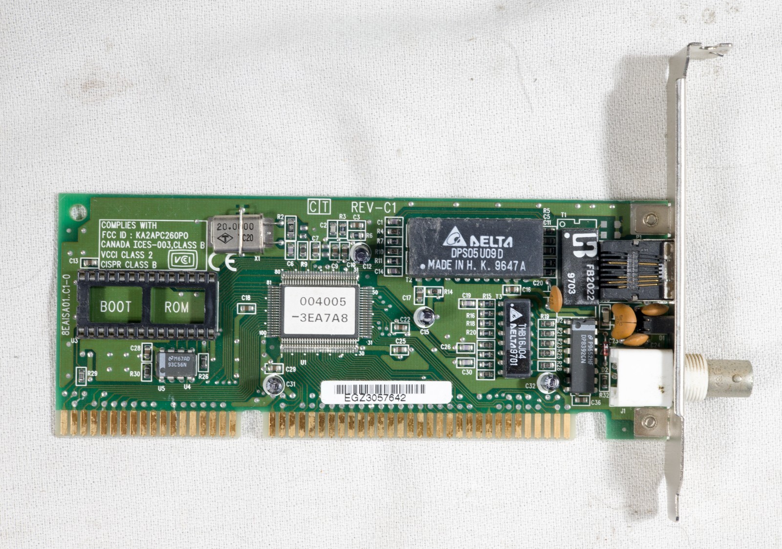 Vintage Generic NE2000 10Base2 10BaseT ethernet adapter 16 bit ISA ISAE23