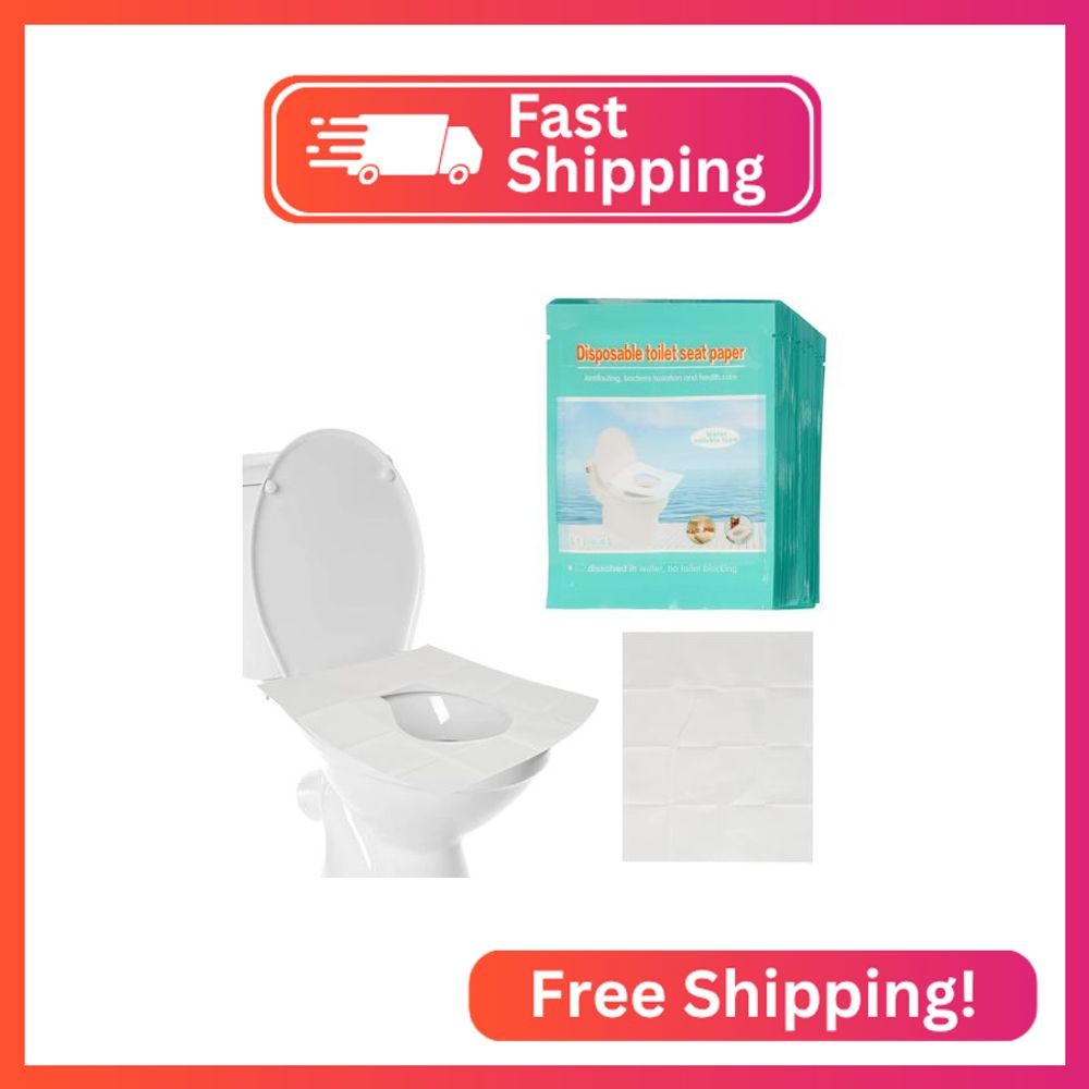 Toilet Seat Covers Disposable, 100-Count Flushable Paper Travel Toilet Seat Cove