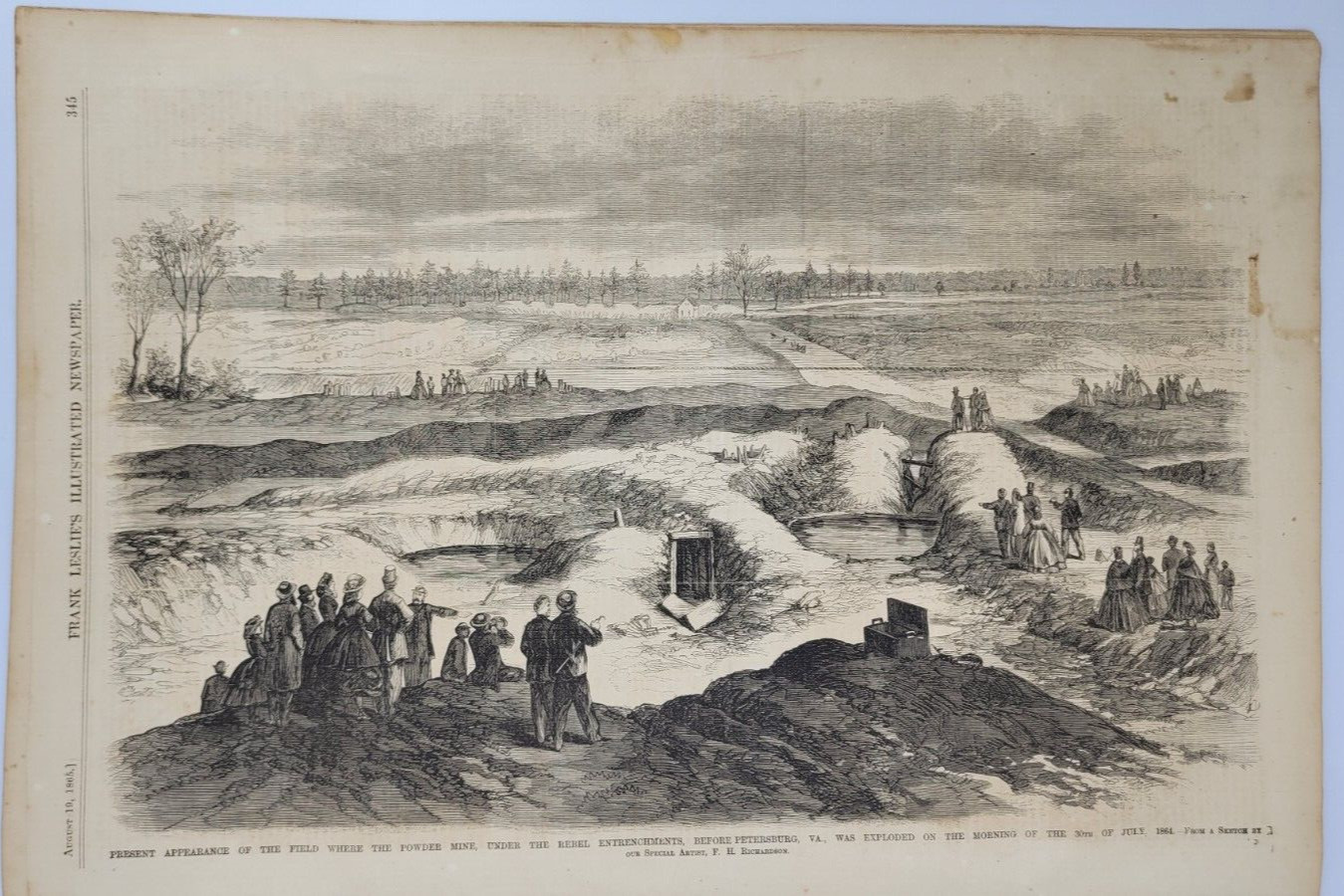Frank Leslie's 8/19/1865  Battle of the Crater   /  Post war hospitals