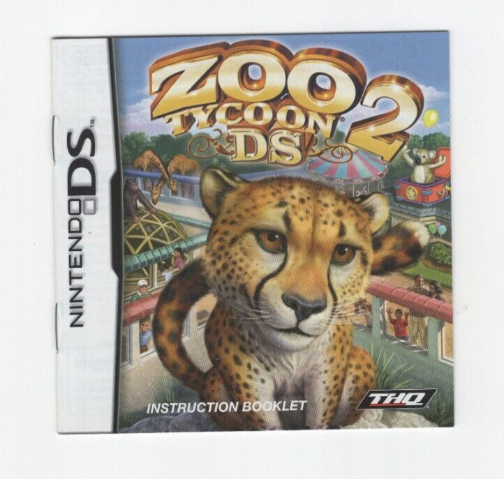 Zoo Tycoon 2 DS (Nintendo DS, 2008) Authentic Instruction Manual Only