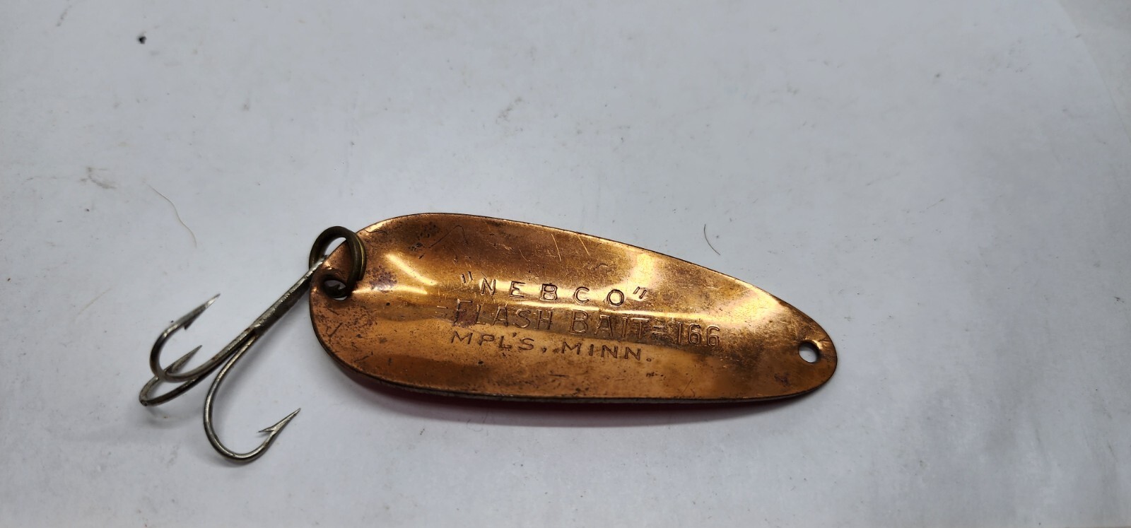 Vintage Nebco Flash Bait #166 Fishing Lure Bait Tackle Fish Metal 3" w/Hook