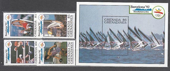 Grenada-Grenadines - Mail Yvert 1144/7+H.202 ** MNH Barcelona Olympics