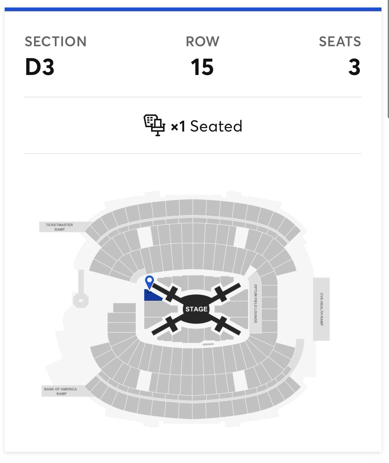 BTS 2026 Gillette Stadium – FLOOR D3 Row 15 Seat 3 – AMAZING RUNWAY VIEW – 8/5