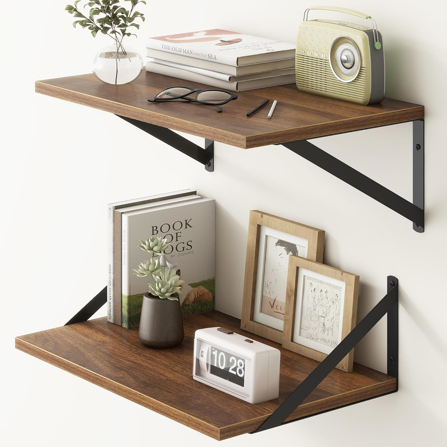 18" W X12 D Floating Shelves, Farmhouse Wall Shelves Home Decor Shelf, Deep Bath