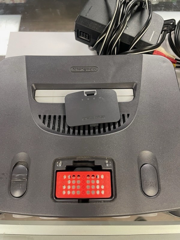 Nintendo 64 Console, Red Expansion Pak And 1 Controller, Cords, TESTED & WORKS