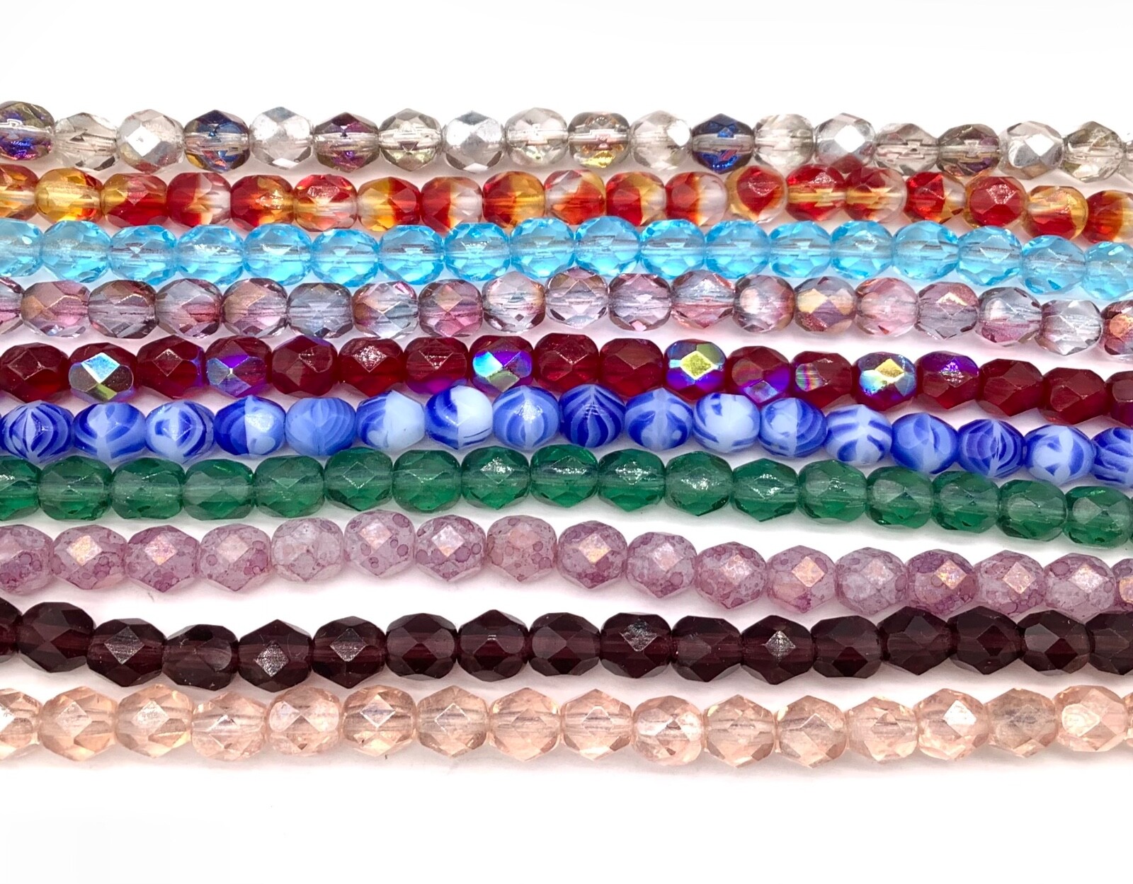 10 Strands lot Czech 6mm Round fire Polished Glass beads-250 Beads-B1321