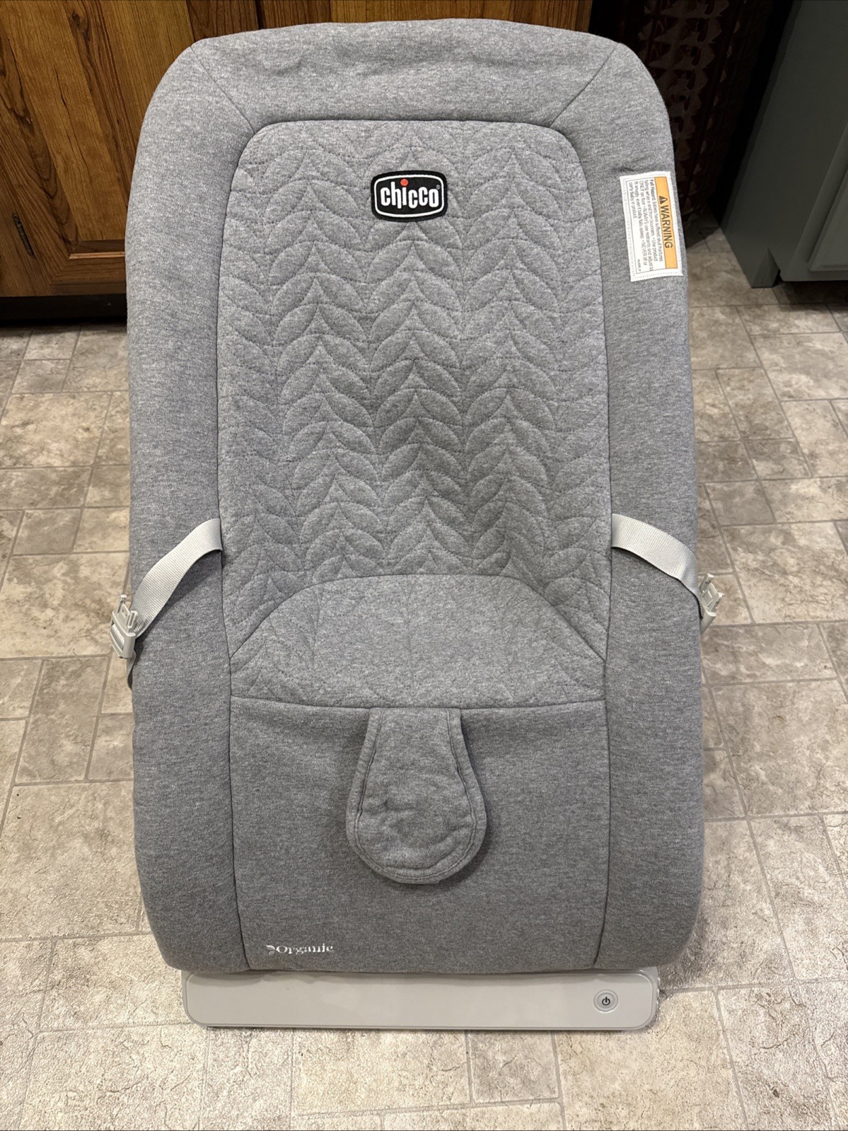 Chicco E-Motion Grey Auto-Glider & Baby Bouncer Organic Textiles