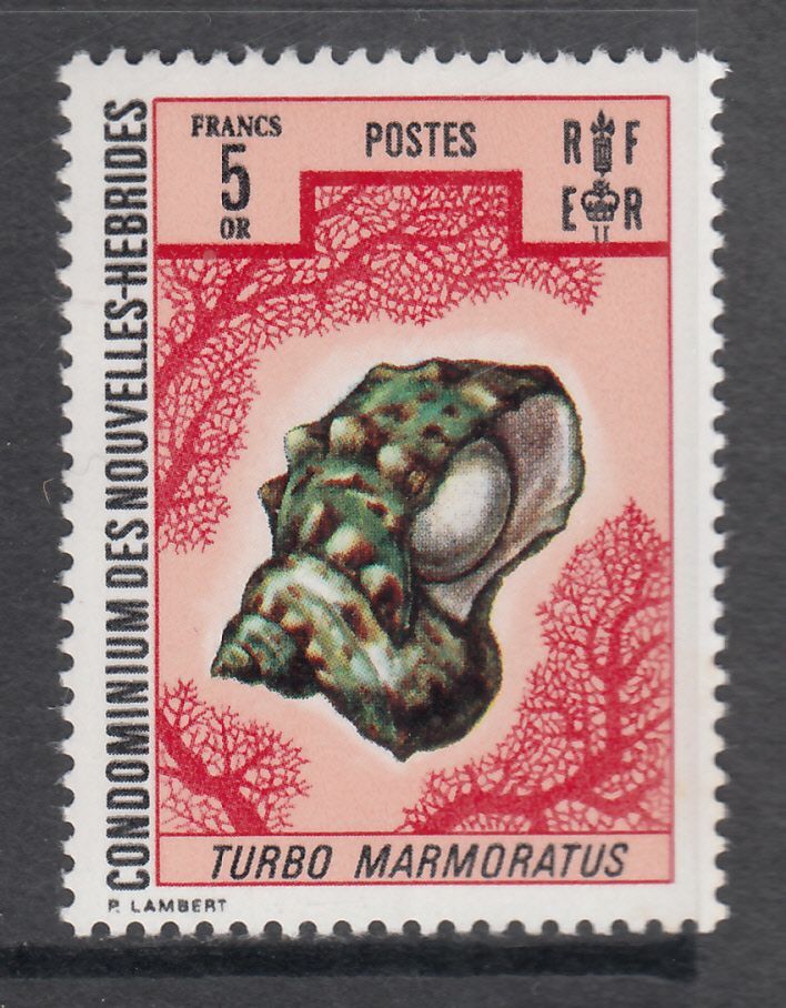 New Hebrides (Fr.) - 5f Great Green Turban Shell (MNH) 1972 (CV $15)